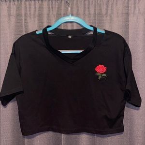 black rose crop top